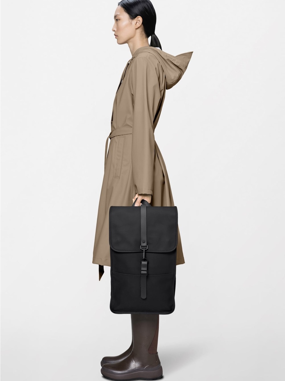 RAINS Black Backpack
